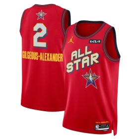 Män All-Star 2025 Tröja Shai Gilgeous-Alexander Jordan Röd Swingman